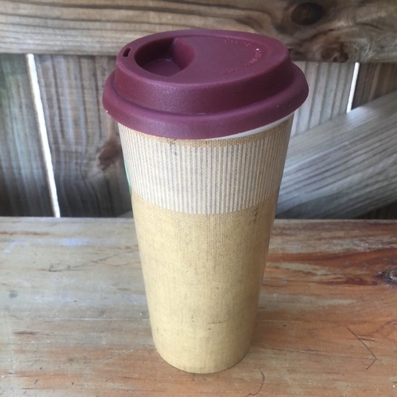 Ballard Designs 16oz Insulated Ceramic Paris France Tumbler & Brown Silicone Lid - Picture 4 of 9